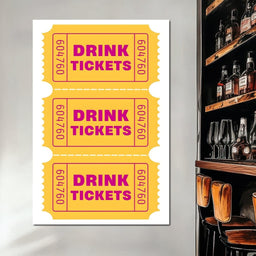 Vintage Drink Ticket Strip - NicheCanvas