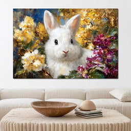 White Bunny Garden Bouquet - Neal Hackett - NicheCanvas