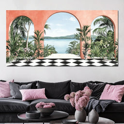 Mediterranean Tropical Vista - NicheCanvas