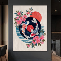 Koi Lotus Vinyl Sundreams - NicheCanvas