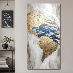 Golden Earth Reflection - NicheCanvas