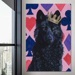 Regal Midnight Wolf Card Royalty - NicheCanvas