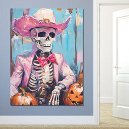 Cowboy Skeleton Pumpkin Bash - NicheCanvas
