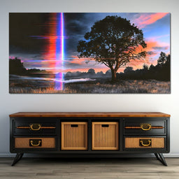 Fractured Light Over the Silent Meadow - NicheCanvas