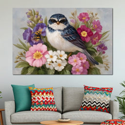 Bluebird Garden Blossom Song - NicheCanvas
