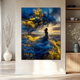 Golden Sapphire Dream Fields - NicheCanvas