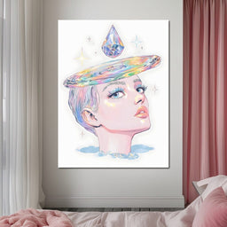 Iridescent Cosmic Halo Dream - NicheCanvas