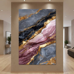 Gilded Marble Rose Current - NicheCanvas