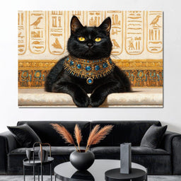 Egyptian Feline Elegance - NicheCanvas