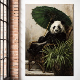 Panda Garden Parasol Calmness - NicheCanvas