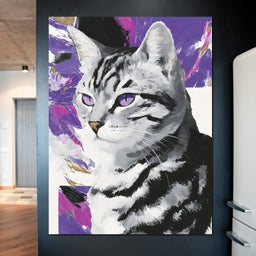 Violet Eyed Feline Muse - NicheCanvas