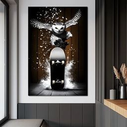 Nocturnal Skateboarding Dash - NicheCanvas