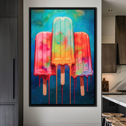 Rainbow Popsicles Glow - NicheCanvas