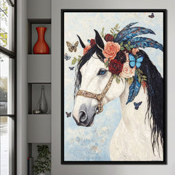 Majestic White Horse Harmony - NicheCanvas