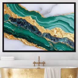 Emerald Geode Gold River - NicheCanvas