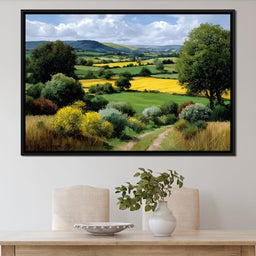 Golden Fields Country Path - NicheCanvas