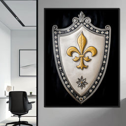 Shield of Golden Elegance Fleur De Lys - NicheCanvas