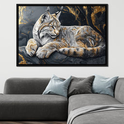 Golden Majesty Lynx Serenity - NicheCanvas