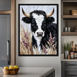 Highland Cow Meadow Portrait - NicheCanvas