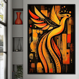 Phoenix in Golden Auras - NicheCanvas