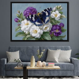 Blue Butterfly Garden Blossom - NicheCanvas