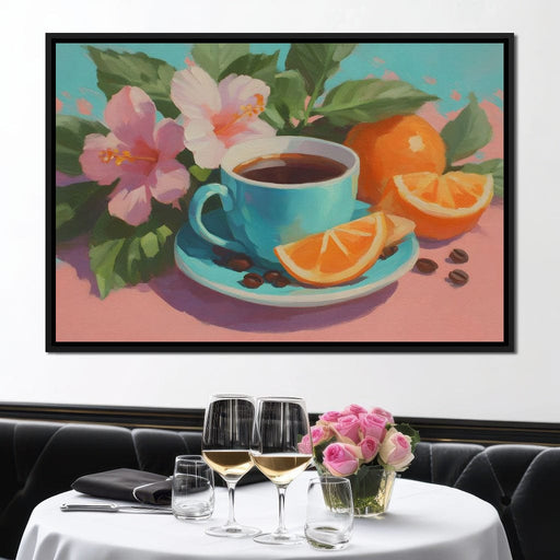 Tropical Morning Cup of Coffee Canvas Print