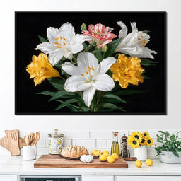 Midnight Lily Bouquet Bloom - NicheCanvas