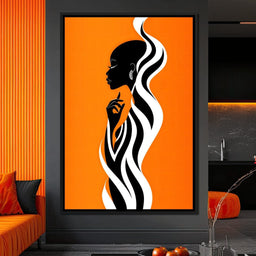 Ebony Flow on Tangerine Dreams - TooplesArt - NicheCanvas