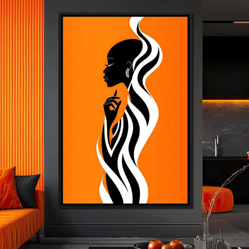 Ebony Flow on Tangerine Dreams - TooplesArt Canvas Print