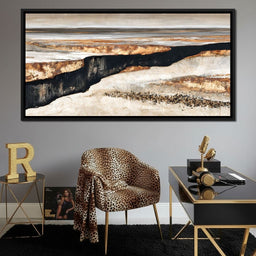 Tectonic Ridge Under Gold Skies - NicheCanvas
