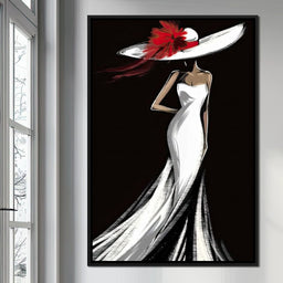 The White Dress -  Elegant Nocturne Silhouette - NicheCanvas