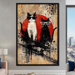 Streetwise Cats With Shades - NicheCanvas