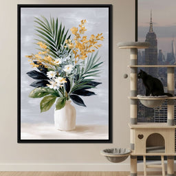 Golden Botanicals Still Life - NicheCanvas
