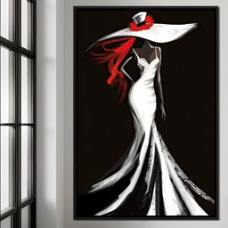 The White Dress - Sable Elegance with Flare - NicheCanvas