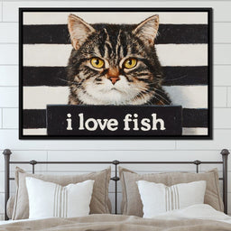 Tabby Cat Inmate Love Fish - NicheCanvas