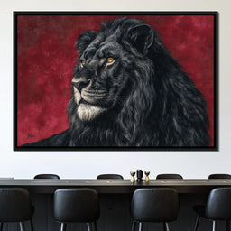 Midnight King Black Lion Portrait - NicheCanvas
