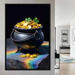 Lucky Clover Gold Cauldron - NicheCanvas