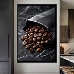 Dark Roast Coffee Bean Spill - NicheCanvas