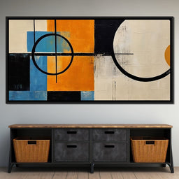 Geometric Orbit Mid Century Clash - NicheCanvas