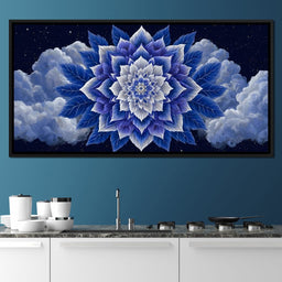 Starlit Sapphire Petal Mandala - NicheCanvas