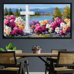 Garden Reverie by the Lake - NicheCanvas