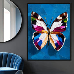 Bold Butterfly on Cobalt Sky - NicheCanvas