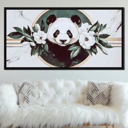 Panda Reverie Floral Embrace - NicheCanvas