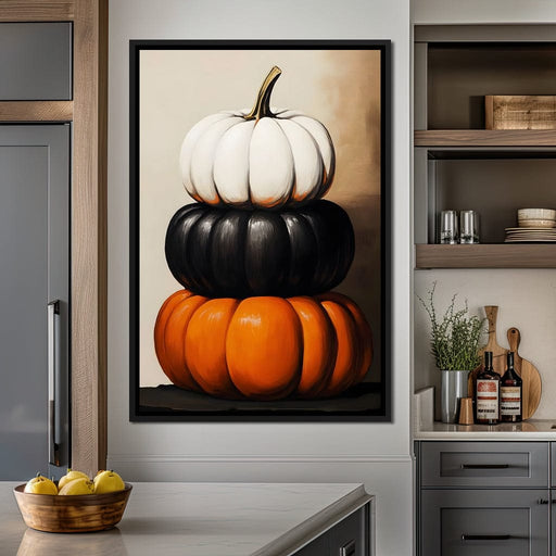 Stacked Pumpkins Harvest Trio Canvas Print