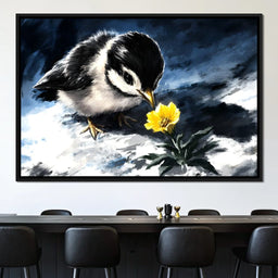 Chick Ponders Golden Bloom - NicheCanvas