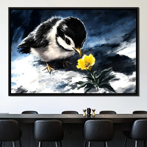 Chick Ponders Golden Bloom Canvas Print