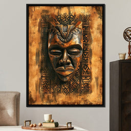 Ancient Tribal Mask Design - NicheCanvas
