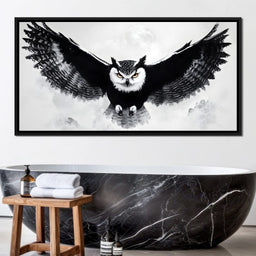 Nocturnal Owl Majesty Unfurled - NicheCanvas
