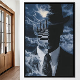 Surreal Chessboard Mind Horizon - NicheCanvas