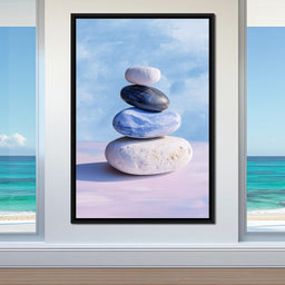 Coastal Stone Balance Zen - NicheCanvas